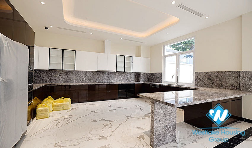 New villa with large campus with green garden for rent ciputra Hanoi